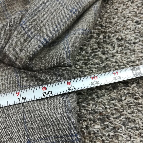 Ted Baker London Sport Coat Flannel Wool Sharkskin Windowpane Plaid Blue 40S - Picture 11 of 15